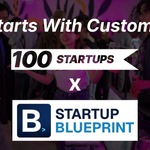 Promotional image for the 100STARTUPS event with Startup Blueprint
