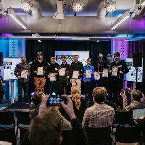 Startup Spotlight Annual Awards 2022 companies on stage presenting their awards