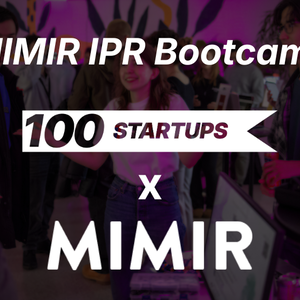 Promotional image for MIMIR IPR Bootcamp part of the 100STARTUPS event