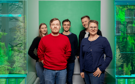 The KOKO Forest team, 5 people, looking at the camera