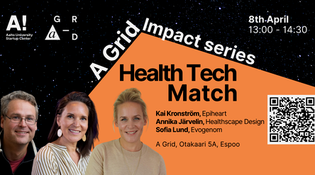 Promotional image for the next A Grid Impact Series event focused on Health Tech Match