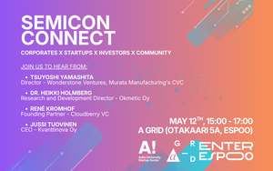 Promotional image for the Semicon Connect event taking place May 12th at A Grid, from 15:00 to 17:00